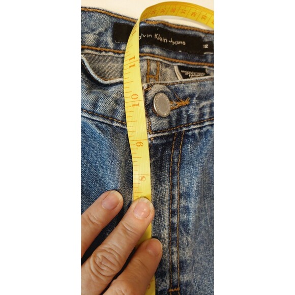 Calvin Klein Women's Size 12 Jeans Bootcut Double Stone Wash Heel Drag - Picture 12 of 13